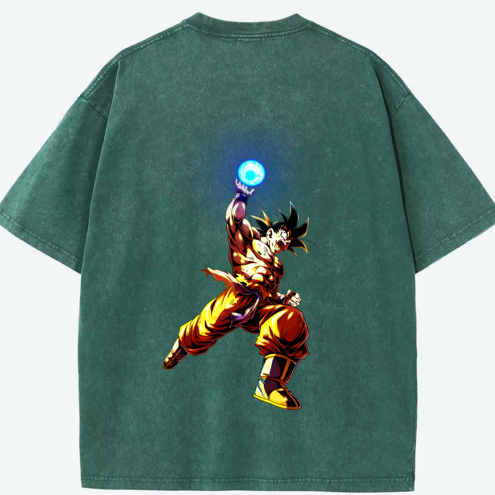 （画像用） ドラゴンボール 孫悟空（そん ごくう）Son Goku カカロット DRAGON BALL Kakarotto 綿100% ヴィンテージ風 半袖Tシャツ（背面プリント）